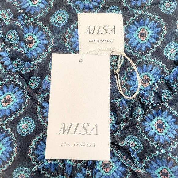 MISA Los Angeles Blue Valencia Tile Lorena Mini Dress - Picture 4 of 4